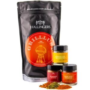 Hallingers Genuss Manufaktur Delicatessen Gift Set – Value in the „Grilllust“ Small Barbecue Party Gift Magic Dust, Spareribs & Grill Spice, Gift Idea for Men and Women