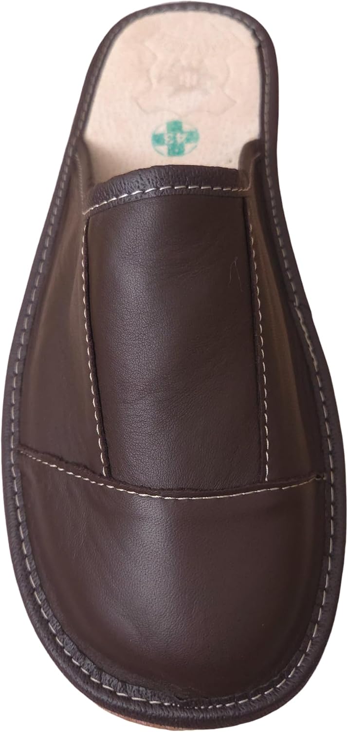 Men's Slippers - Men's Leather Slippers - Made of Genuine Leather with Leather Insole, Comfortable Fit - Breathable Slippers for Men – Bild 5