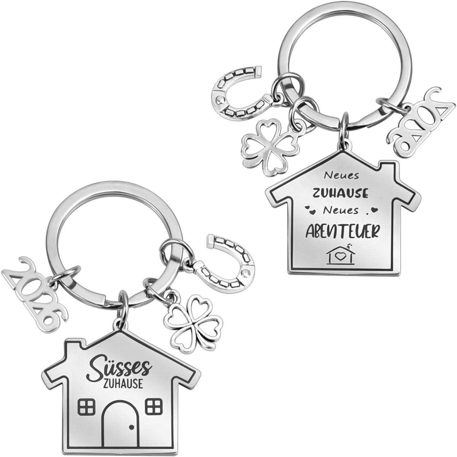 Pack of 2 Key Chains House, 2026 Key Fob Home Housewarming Gifts Home New Home Gift Home Sweet Home with Envelope and Blank Card – Bild 7
