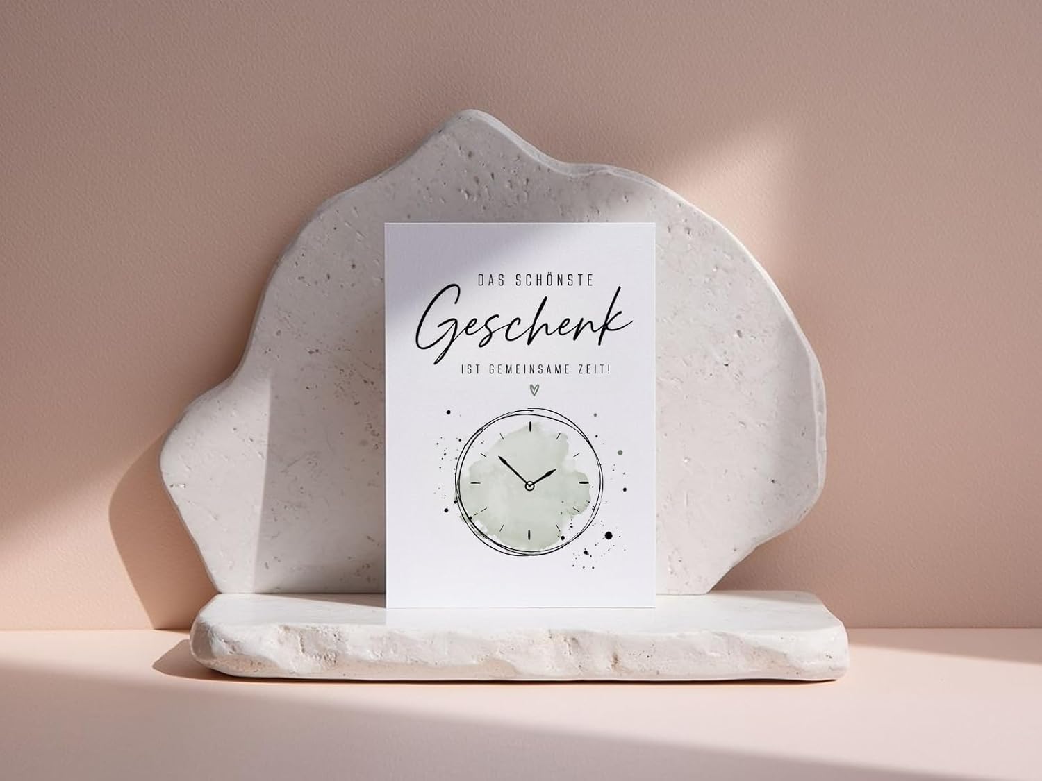 WBdesignz Cute Gift Card with Envelope – The Most Beautiful Gift is Together Time – Cute Activities Voucher Card – Birthday Congratulations Anniversary – Clock Motif (DIN A6) – Bild 6