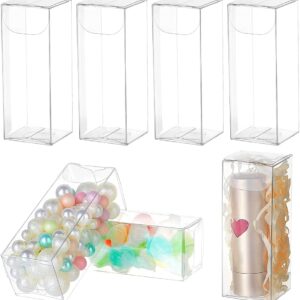 NBEADS Pack of 30 Transparent Plastic PVC Box, 3 x 3 x 8 cm, Transparent Rectangular Favour Gift Wrapping Boxes, Wedding Party Favour Boxes for Sweets, Biscuits, Cakes, Chocolates, Gift