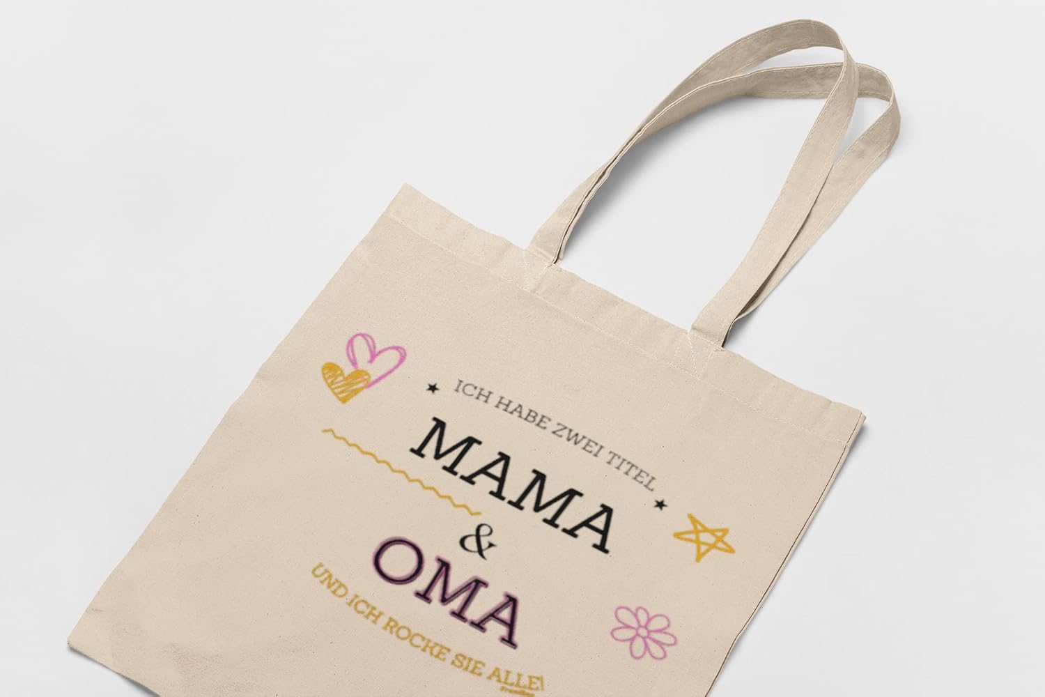 Cotton Fabric Bag - Gift Mum - Gift - Ich habe zwei Title: Mama & Oma und ich rocke sie beide - Geschnek für Frauen – Bild 3