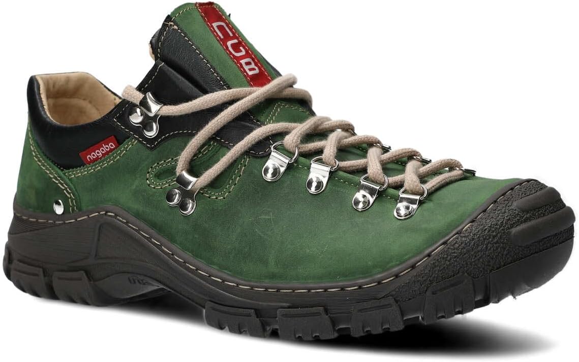 nagaba - Men's Hiking Shoes - Leather Shoes Trekking Shoes Men - Outdoor Low Shoes Men Genuine Leather with Cord Laces - Men's Shoes, Low Shoes, Casual Shoes