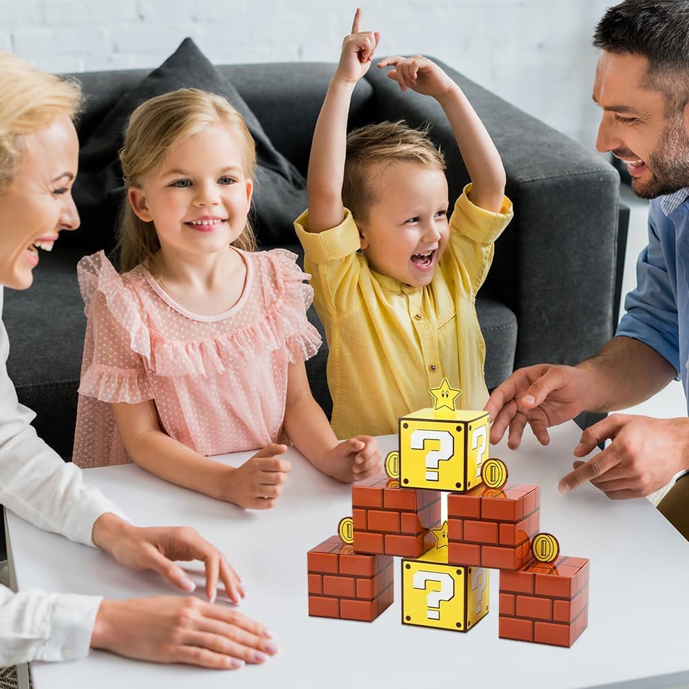 Mario Gift Box Birthday Children, Pack of 24 Game Treat Box, Party Boxes Gift Box for Wedding, Party, Children's Birthday, Christmas Eve, Halloween (12 Yellow + 12 Brown) – Bild 5