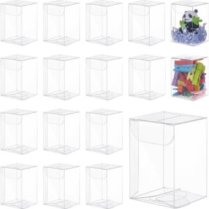 BENECREAT Pack of 100 Transparent PVC Gift Boxes 4 x 4 x 6 cm Transparent PVC Gift Boxes for Wedding Party Sweets Cupcakes & Treat Packaging