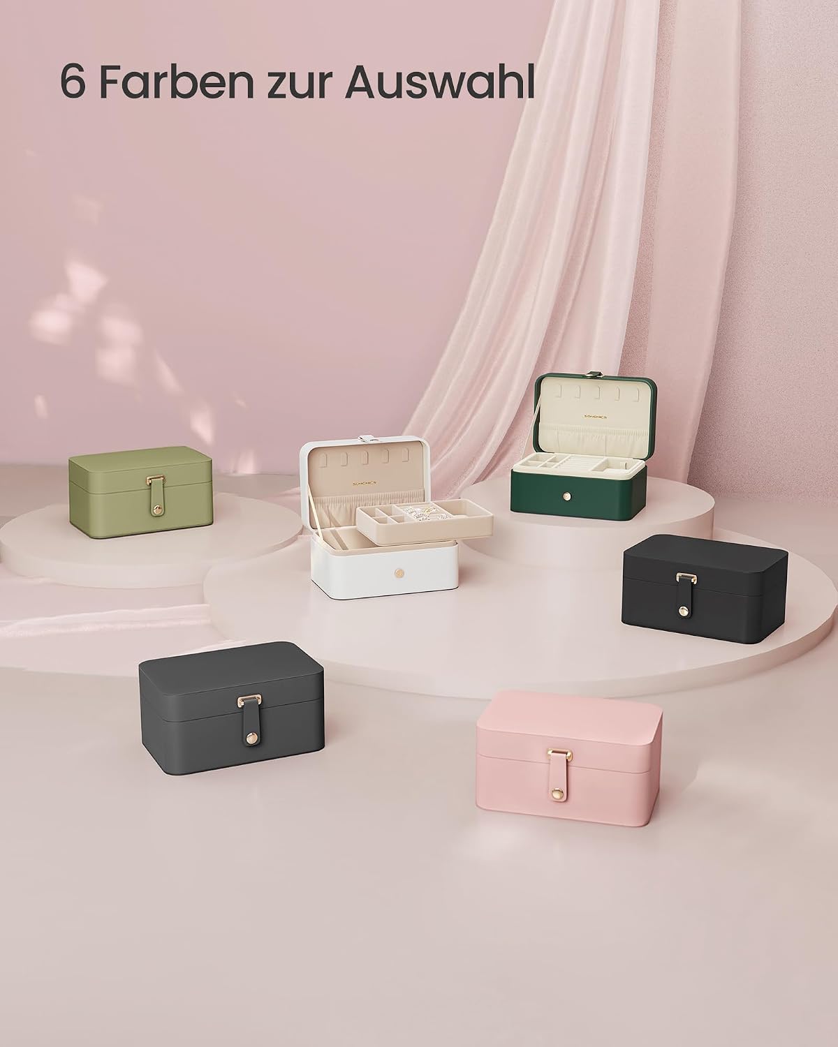 SONGMICS 2 Tier Portable Travel Jewellery Box 16 x 11 x 7.8 cm – Bild 6