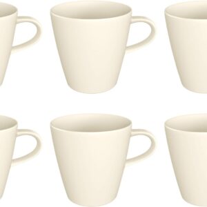 Villeroy & Boch Manufacture Rock Blanc 10-4240-9651 Coffee Cups Set of 6 Premium Porcelain White Dimensions: 12.3 cm x 9.4 cm x 9.4 cm