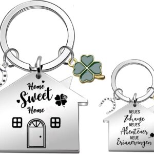 Housewarming Gifts, Apartment, Sweet Home Key Ring with Card Housewarming House & Gift Box, Good Luck in the New Home Gift for Housewarming