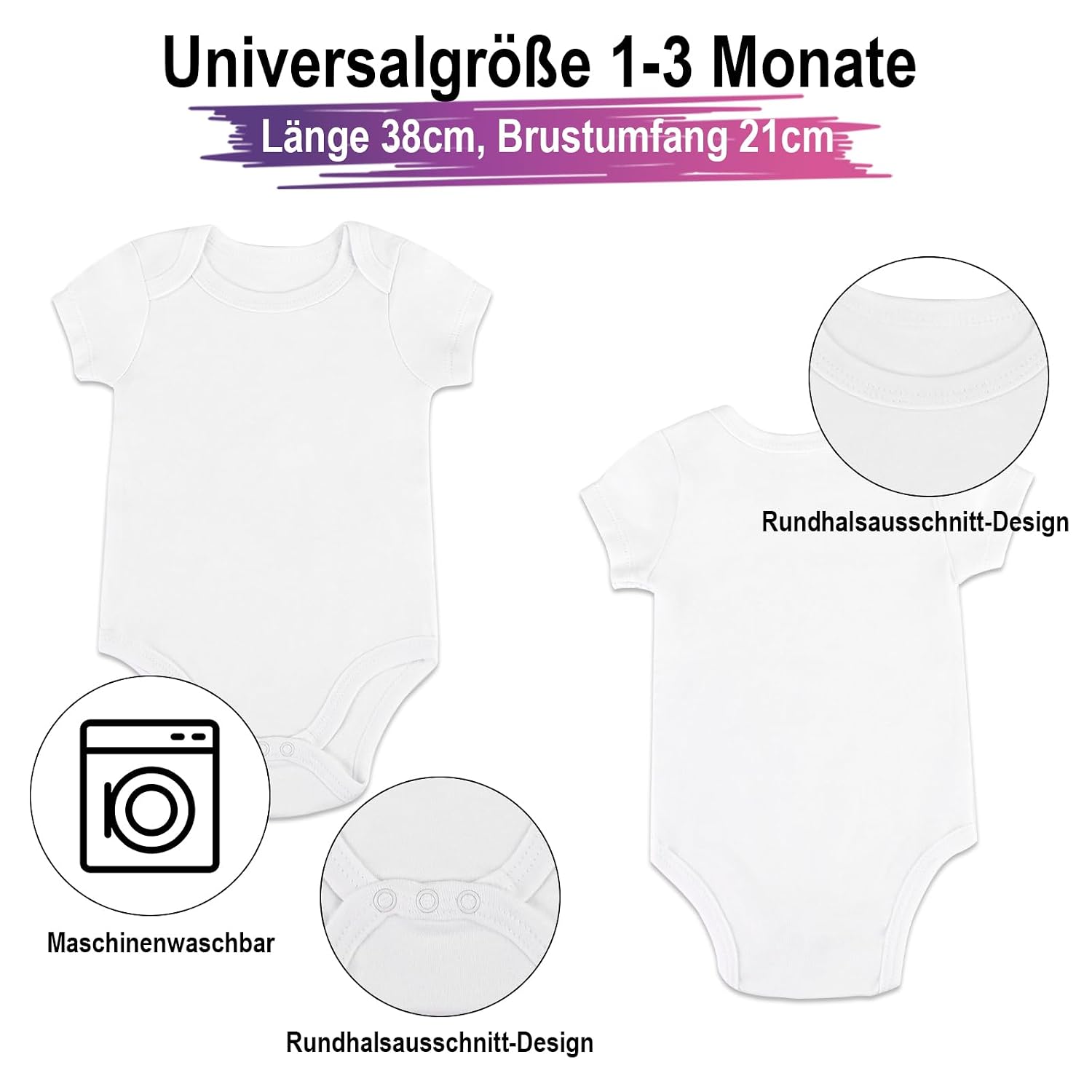 Tigvio Baby Bodysuits Paint Bibs for Baby Shower (Pack of 16) – Bild 3
