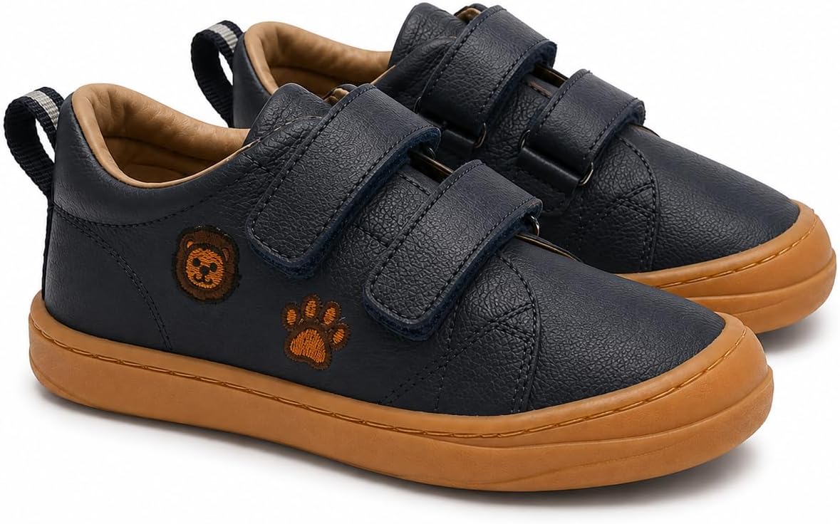 LIO&Friends Children's Barefoot Shoes Leather Boys Trainers Wide Toe Box Growth Insert Sizes 21-30