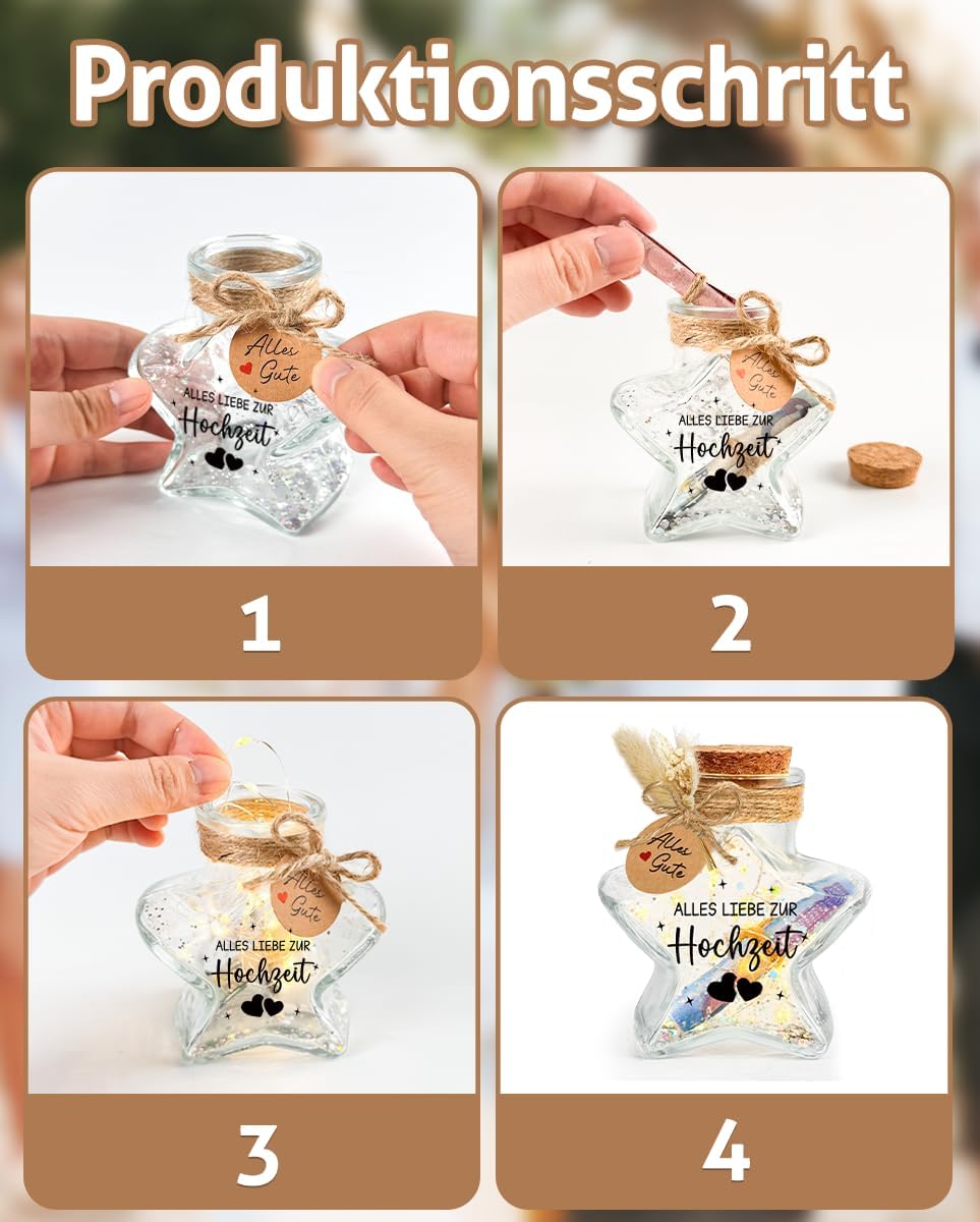 Money Gift Wedding - LED Star Shaped Bottle Light – Bild 4