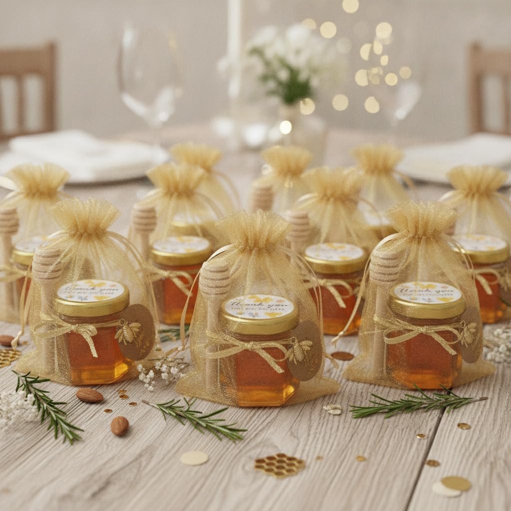 Ahhute Small Mini Honey Jar with Honey Spoon, Pack of 20, 45 ml – Bild 4