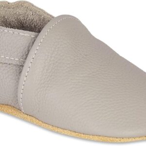 HMIYA Soft Leather Crawling Shoes, Baby Shoes with Suede Soles, for Boys and Girls aged 0–6 Months, 6–12 Months, 12–18 Months and 18–24 Months