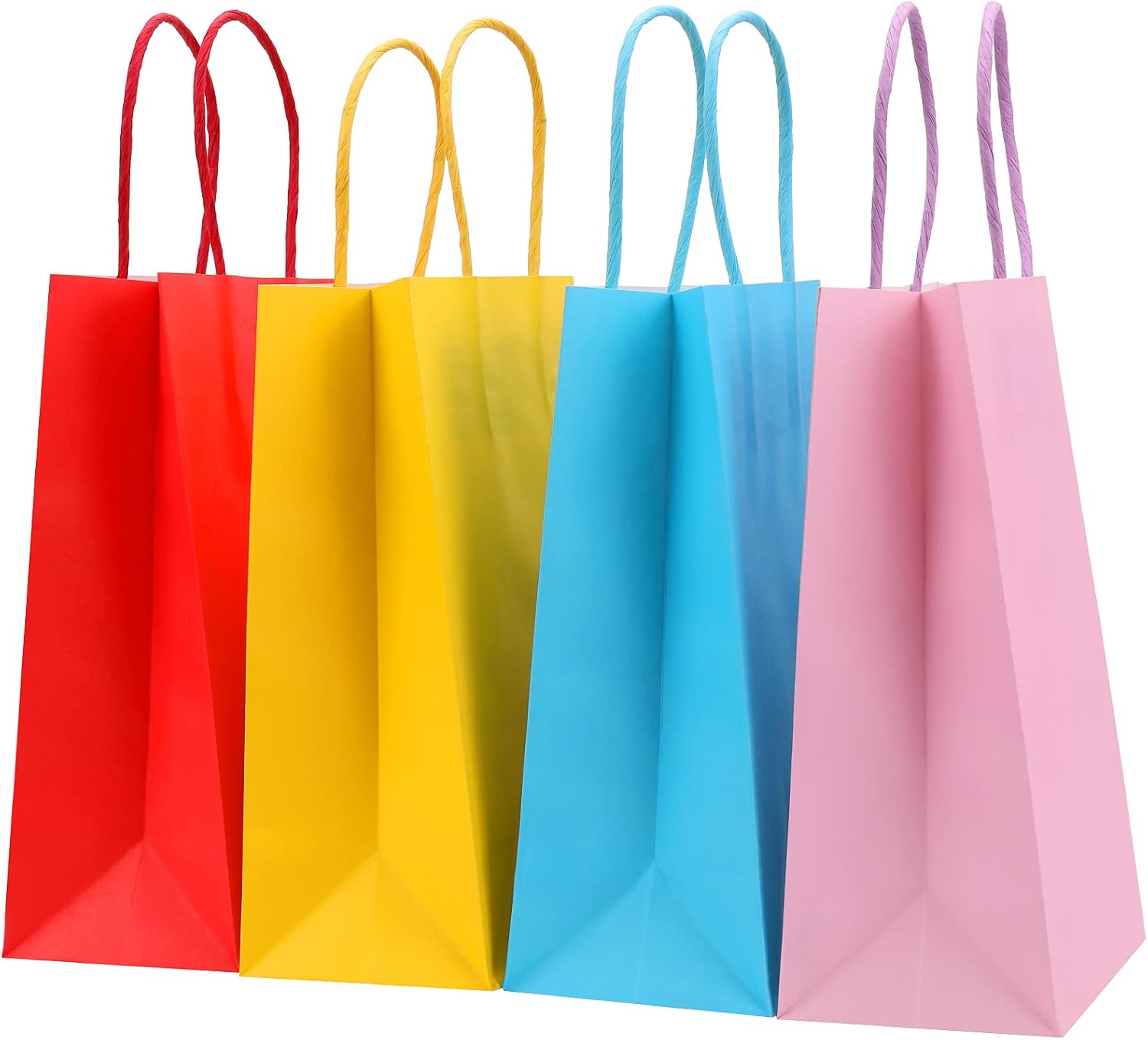 Pack of 30 Colourful Paper Bags, Gift Bags, Toy Candy Bags with Handle, Kraft Paper Bags for Children's Birthdays, Weddings, Christmas Parties (15 x 8 x 21 cm) – Bild 3