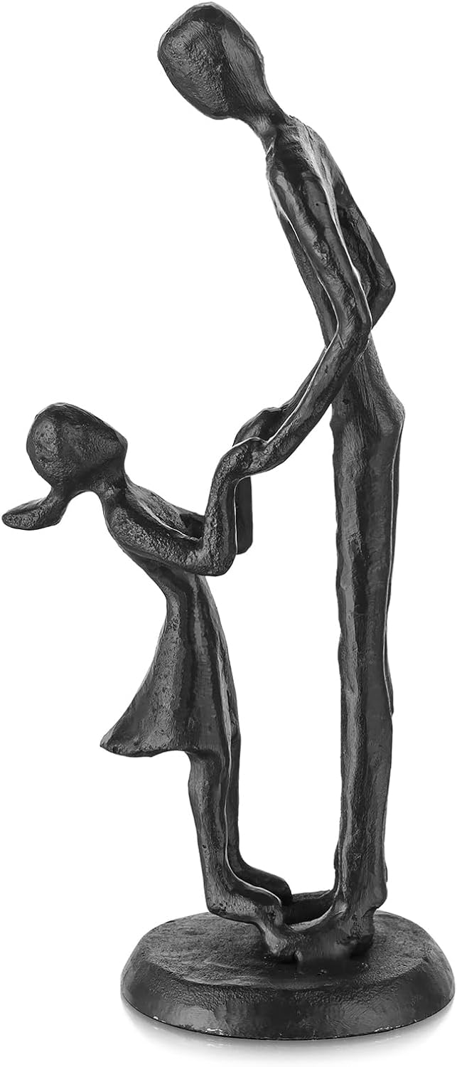 Sziqiqi Gift Dad Birthday from Daughter: Iron Father Daughter Figurine