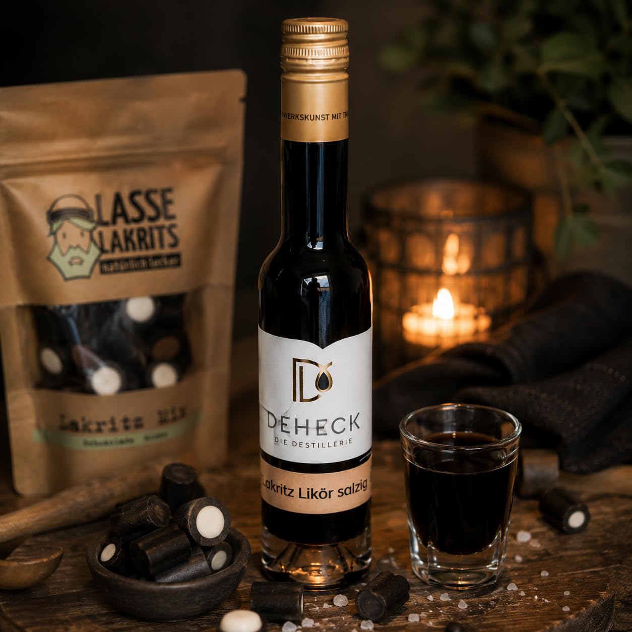 Lakritz Geschenk Set | 2 x Lakritzlikör salzig + LASSE Lakritz-Mischung – Bild 7