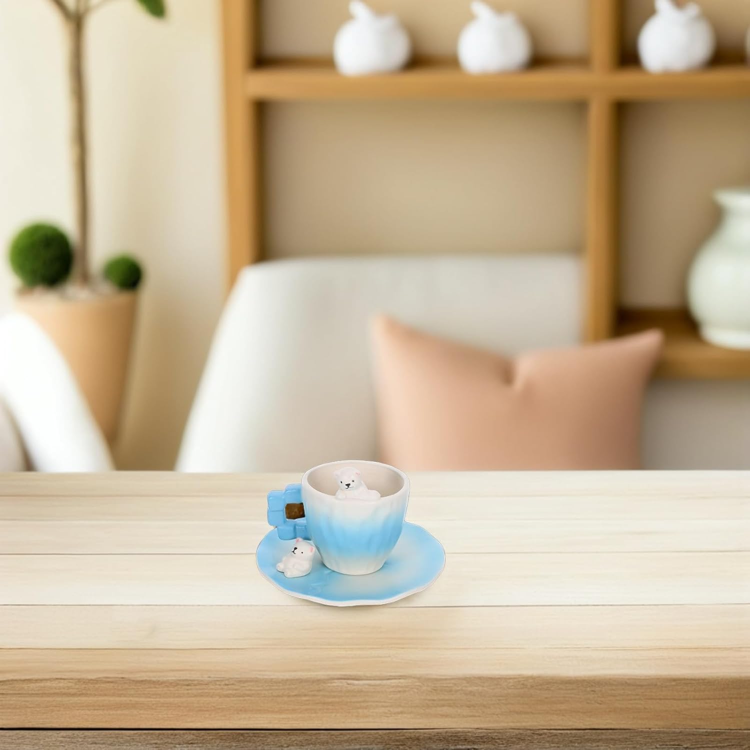 Hemobllo Eisbär Keramik Kaffeetasse mit Untertasse 200 Ml Süßes 3d tiermotiv Teetassen Satz für Kaffee und Tee Geschenkset – Bild 6