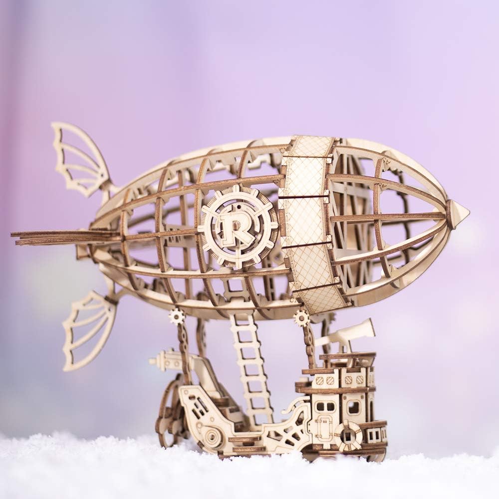 Rolife 3D Puzzle Wooden Craft Kits Wooden Model Building Wooden Puzzle 3D Toy Birthday Christmas for Adults and Children 8+ Years Construction Kit Adult Zeppelin Model (Airship) – Bild 7