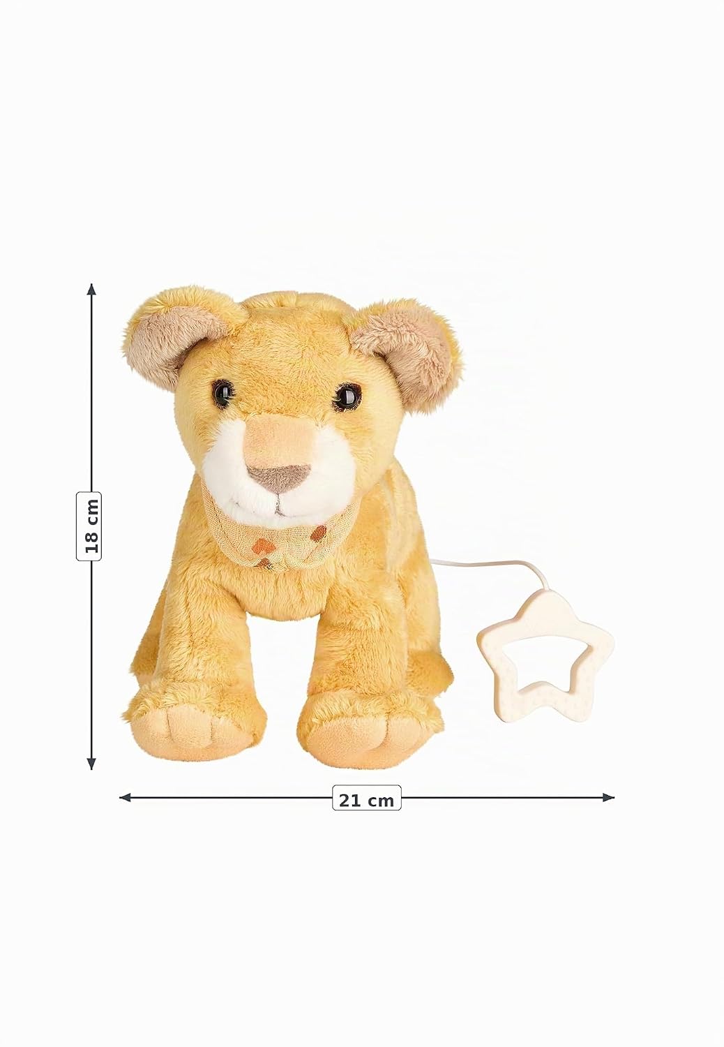 Sterntaler Music Box M Lion Leo - Made of Soft Fabric - Removable Musical Mechanism - Melody: Sandman, Dear Sandman, Practical Star Handle - Sleep Aid - Gift, from Birth, Matte Yellow – Bild 2
