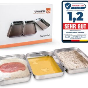 Breading Set - 3-Piece Set Made of Stainless Steel - Dishwasher Safe - Perfect for Schnitzel - Breading Bowls