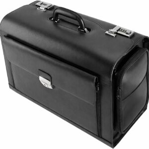Alassio 949728 – Black leather pilot briefcase