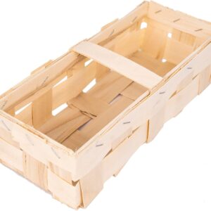 IFLO® Chipboard Basket Wood Light 28.5 x 11.5 x 7.5 cm / 37 x 15 x 11 cm for Kitchen, Bathroom & Decoration, Set of 6