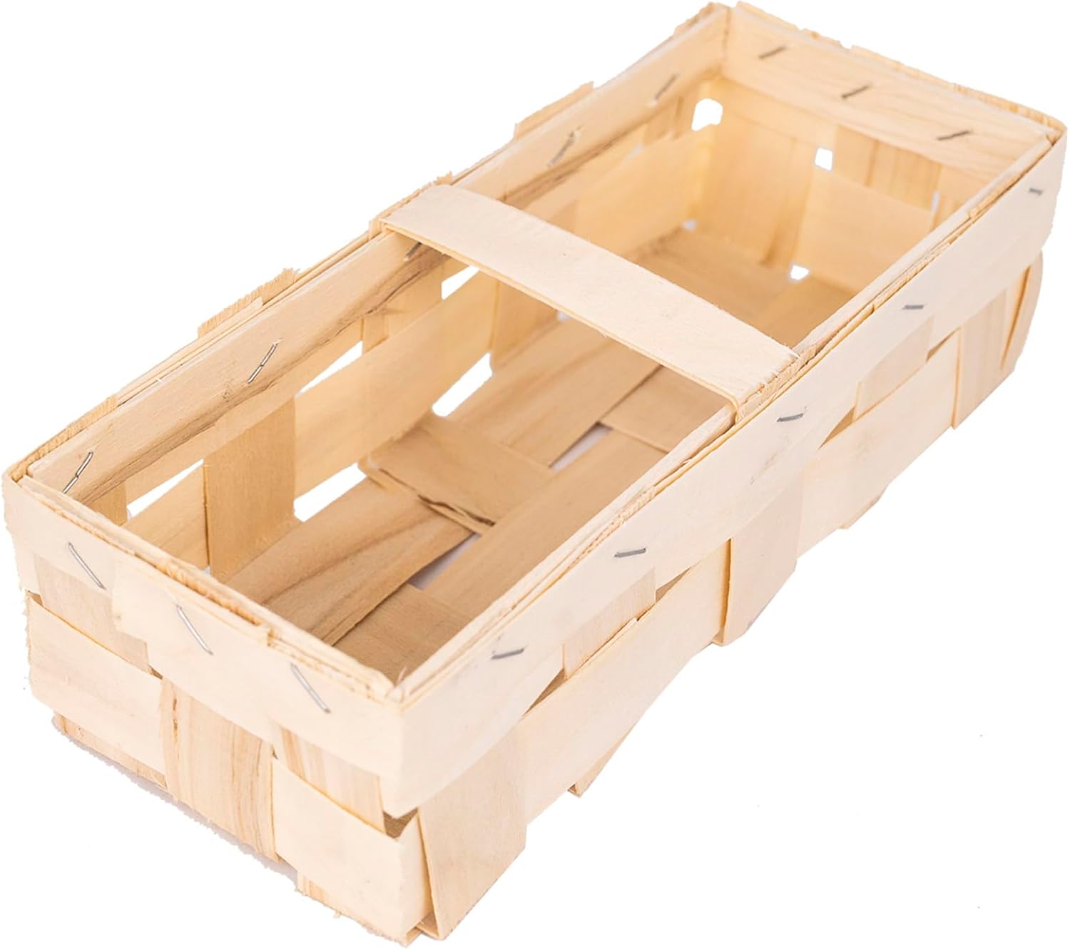 IFLO® Chipboard Basket Wood Light 28.5 x 11.5 x 7.5 cm / 37 x 15 x 11 cm for Kitchen, Bathroom & Decoration, Set of 6