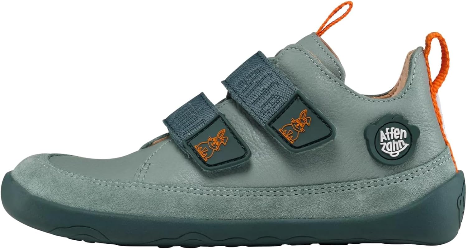 Affenzahn Buddy Barefoot Shoes Leather Super Soft Leather Shoe with Velcro Fastening for Warm, Dry Spring, Summer and Autumn Days Size 21-32, Koala Taupe