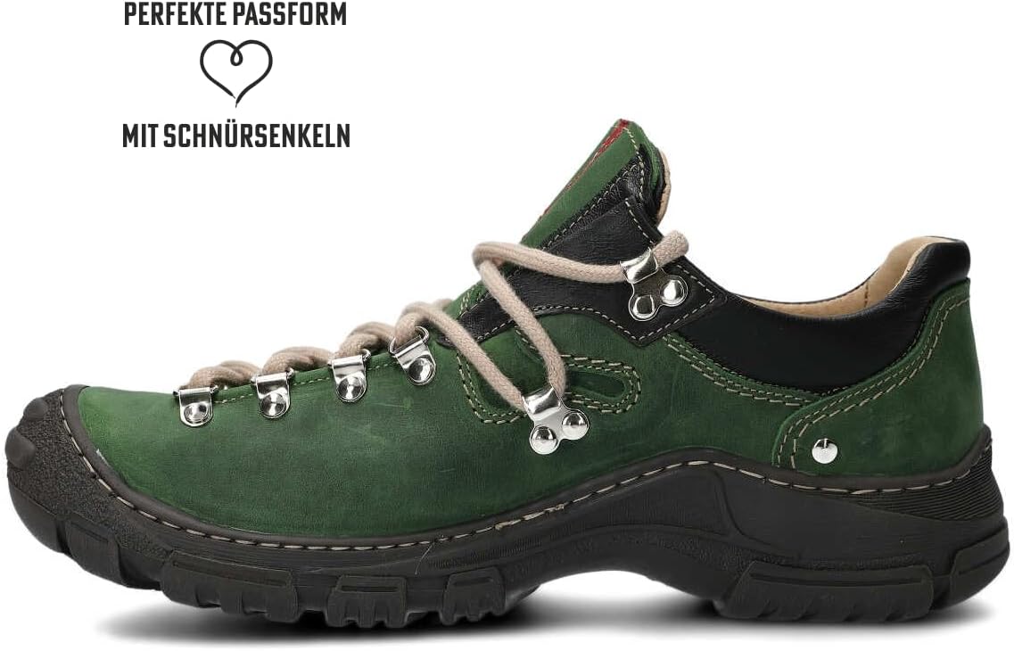nagaba - Men's Hiking Shoes - Leather Shoes Trekking Shoes Men - Outdoor Low Shoes Men Genuine Leather with Cord Laces - Men's Shoes, Low Shoes, Casual Shoes – Bild 3