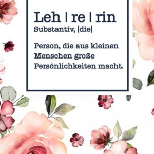 Lehrerin Definition Notizbuch: Das perfekte Geschenk für die Lehrerin – zu Weihnachten Geburtstag Abschied Schulschluss oder als kleines Dankeschön