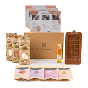 Pure Xocolate DIY Chocolate Kit – Make Your Own Chocolate Kit – Vegan, Lactose Free Alternative – Chocolate Gift Ideas for Children, Women & Men – Includes Silicone Mould and Recipes