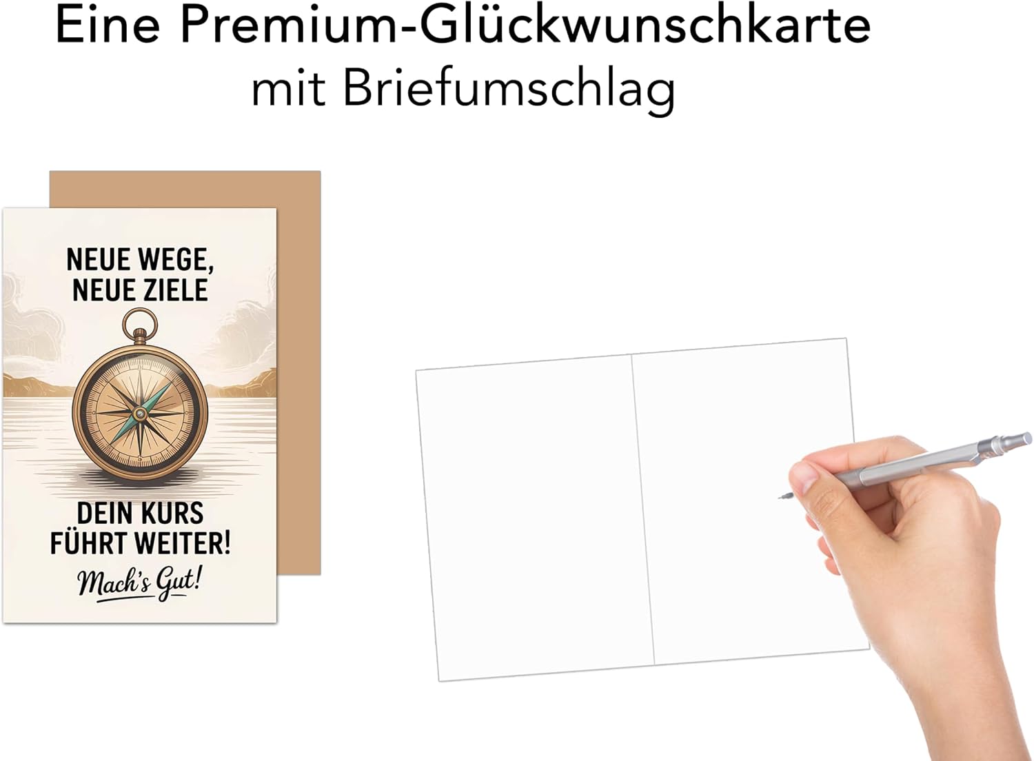 Edition Seidel Premium Greetings Card with Envelope. Farewell Card with Saying Greeting Card Retirement Job Change Work Man Woman Colleague Friends New Ways (AS157 SW025) – Bild 2