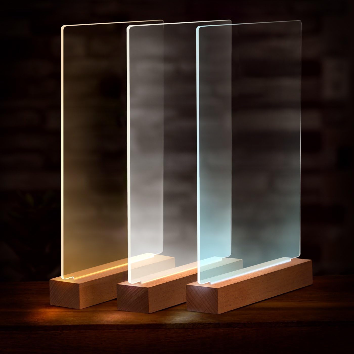 Maverton Illuminated LED Frame with Wooden Stand – Personalised Acrylic Glass Picture with Own Photo with LED Lighting – Glass Photo for Men for Birthday – Size: 15 x 24 x 4.5 cm – Collage – Bild 5