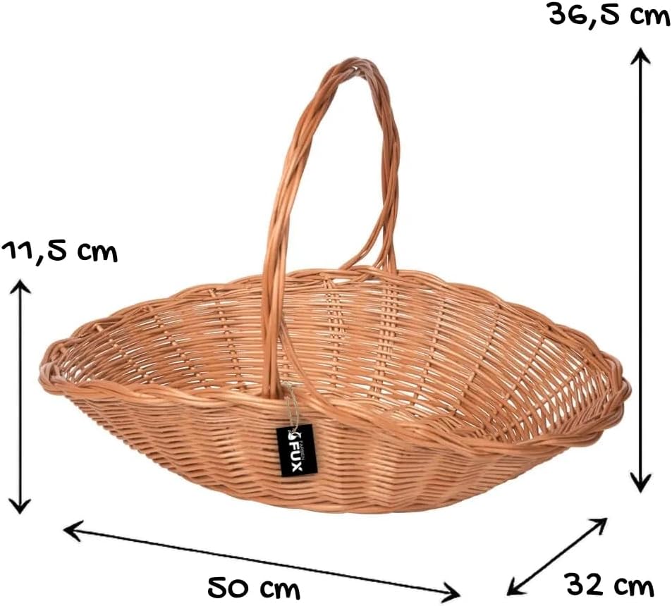 Gift Basket Wicker Oval Large Gift Basket Braided Handle Basket 50 x 32 cm – Bild 2