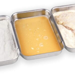 c|h|g Breading Set – 3-Piece Set Made of Stainless Steel – Dishwasher Safe – Perfect for Schnitzel – Breading Bowls