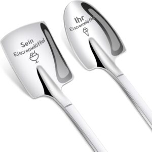 Anniversary Gift for Him Her 2 Piece Ice Cream Spoons with