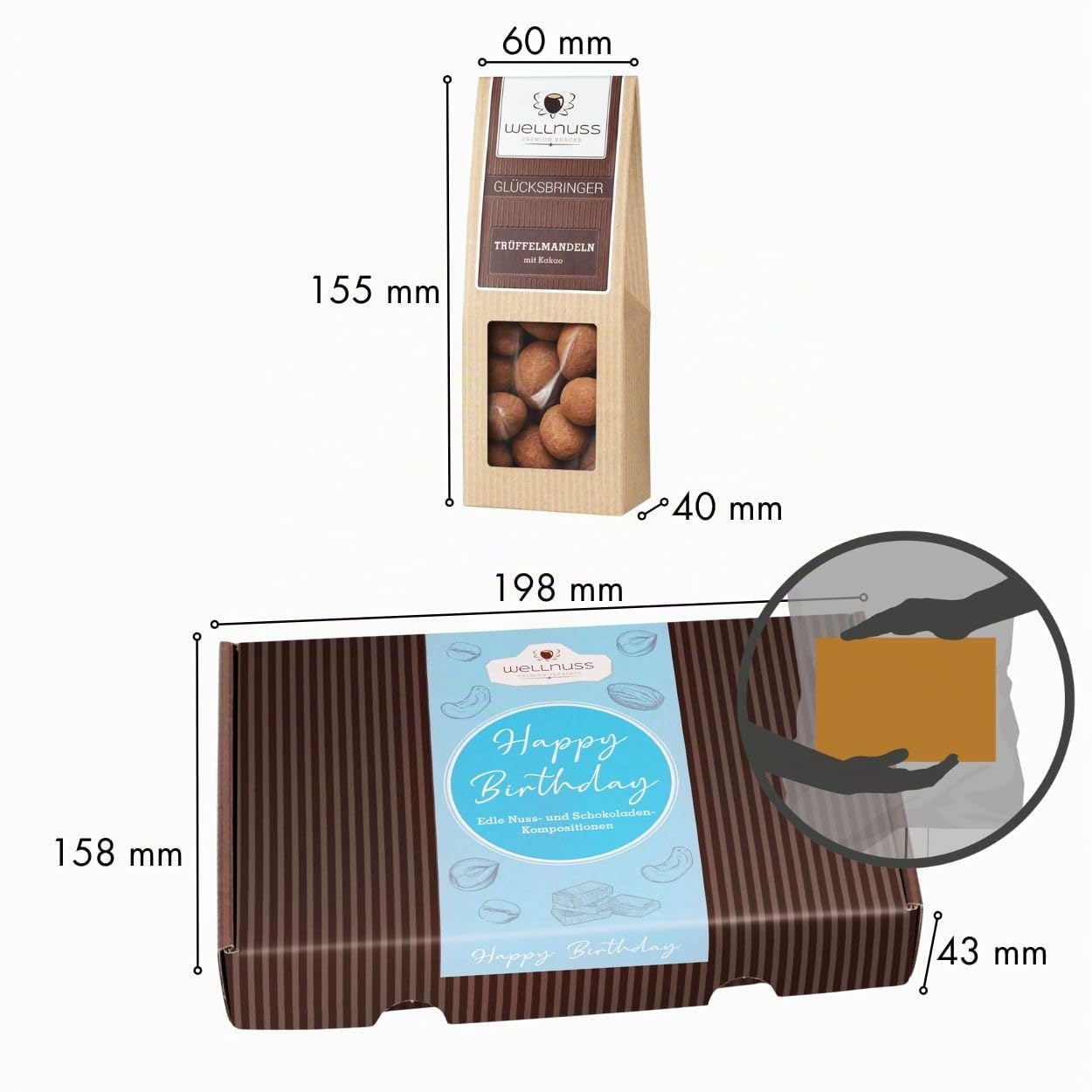 wellnuss Happy Birthday 4 Snack Sensations in Gift Box - Premium Selection - The Birthday Gift for Gourmets and Connoisseurs – Bild 6