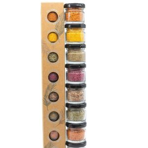 GLOSA MARINA Gourmet Salts, Salt from Mallorca as Ideal Spices Gift Set/Salt Set Special Gifts Made of Sea Salt, 8 x 25 g, 200 g