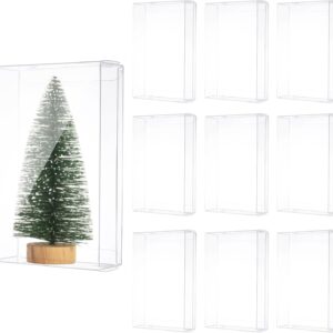 QUARKZMAN Pack of 10 Transparent Gift Boxes, 131 x 47 x 206 mm Plastic Gift Packaging for Sweets, Biscuits, Jewellery Storage, Wedding, Valentine’s Day, Party, Packaging