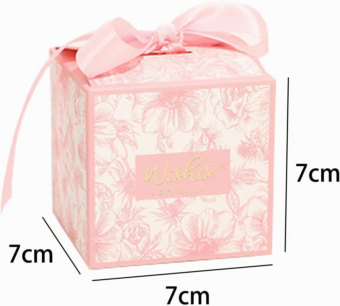 Candy Box Pink, 50 Pieces Party Gift Box Square Chocolate Box Empty Small Wedding Candy Gift Boxes Made of Cardboard for Table Decoration, Wedding Decoration, Party, 7 x 7 x 7 cm – Bild 2