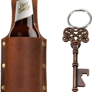 Leather Beer Belt Beer Holder with Bottle Opener for Cowboy Costume Men