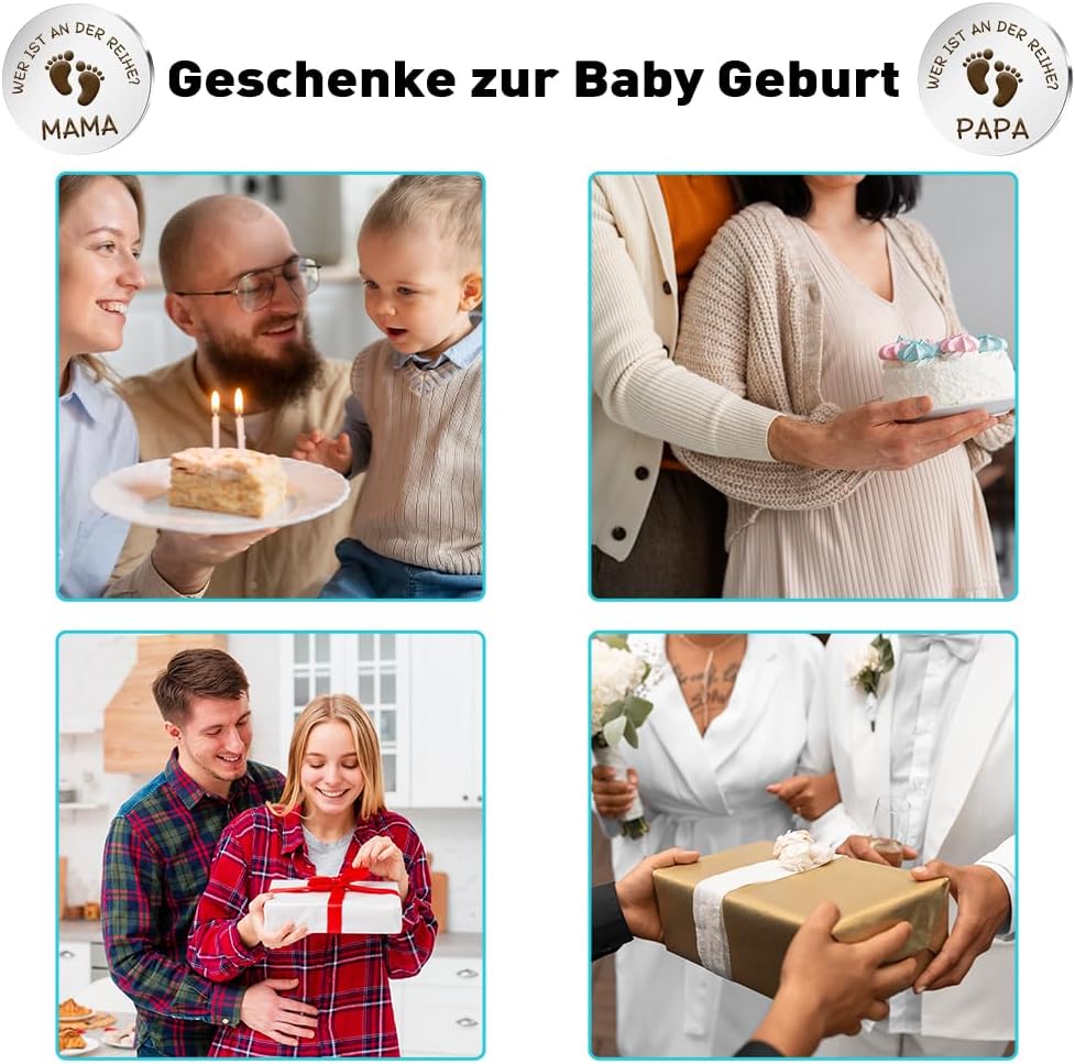 Expectant Dad Gift, Gifts for Baby Birth, Gifts for Expectant Mothers, Pregnancy Gift, Decision Coin, New Dad Mum Christening Gifts for Girls, Gifts for Baby Shower – Bild 5