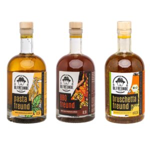 DIE ÖLFREUNDE Dolce Vita Value Set with 3 Different Oils | 3 Spice Oils Native Cold Pressed | High-Quality Oils with Omega 3 & 6 Fatty Acids | Gift for Men, Women, Foodie for the Kitchen