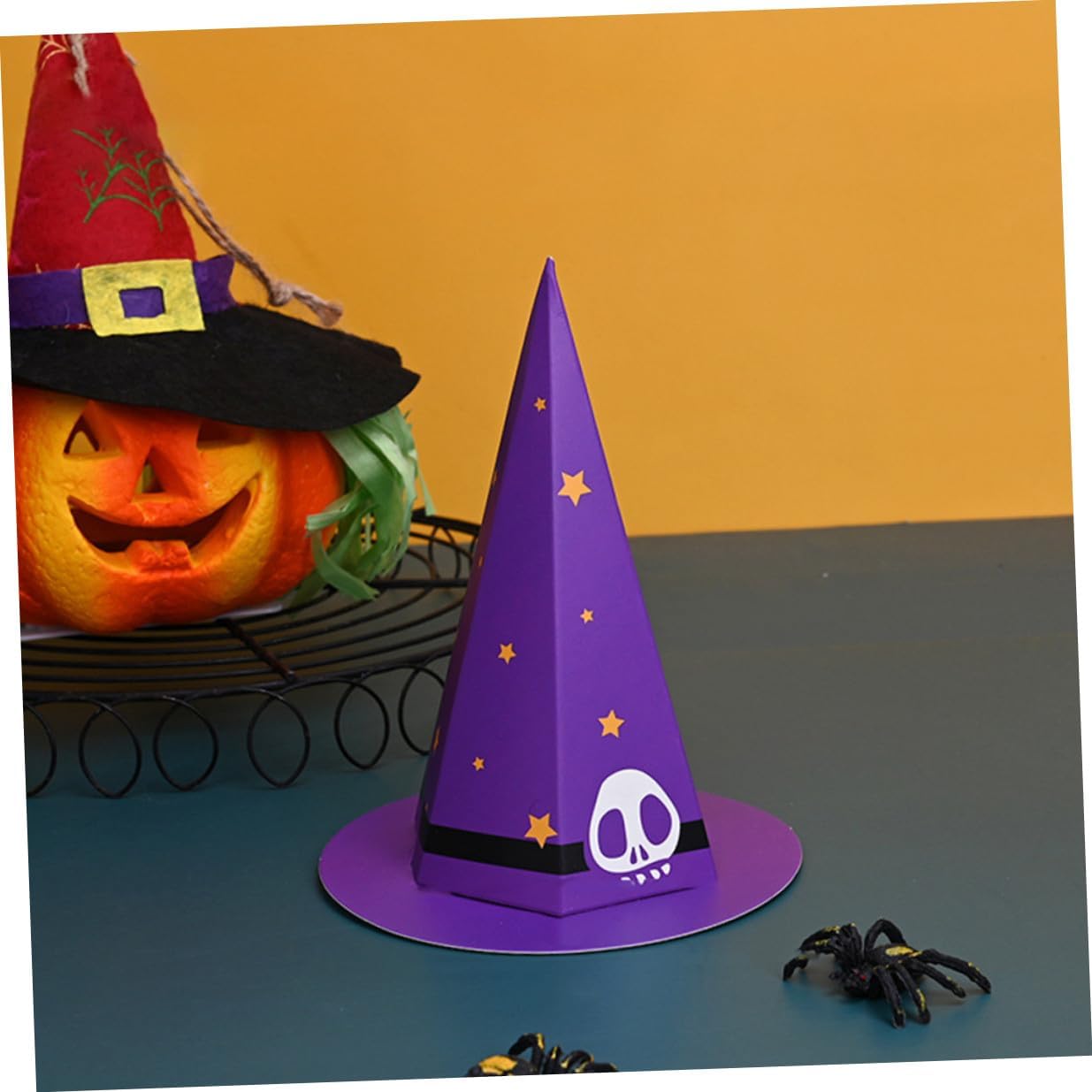 CIYODO Pack of 20 Cardboard Hat Candy Gift Box Paper Purple Halloween Theme Anti Falling for Halloween and Party Packaging – Bild 4