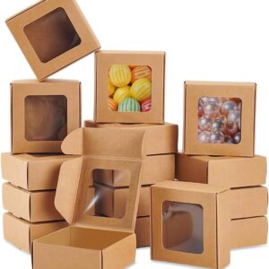 Pack of 32 75 x 75 x 30 mm Packaging Gift Box with Window