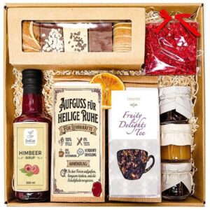 Gift Basket – Honey Tea Syrup Chocolate and Gingerbread for Mum, Dad, Grandma, Grandpa Teacher