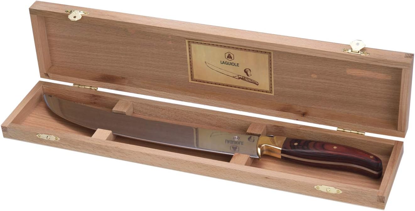 LAGUIOLE - Champagne sword with real wooden handle - Stainless steel - Ergonomic - Uncork your champagne bottles with elegance - Gift box