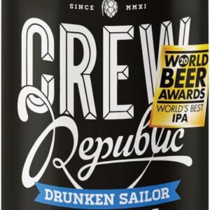 CREW REPUBLIC Drunken Sailor IPA Craft Beer (20 x 0.33l) – Full-bodied Hopy – World Beer Awards World’s Best IPA 2020 – Includes 5€ Disposable Deposit