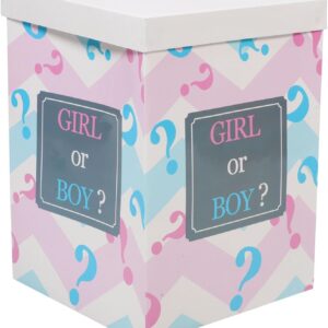 Gender Reveal Box Baby Shower Decoration - Foldable Balloon Box with Balloons for Baby Shower Boy Girl Gender Proclamation Party Decoration Surprise Gift Set for Family Friends