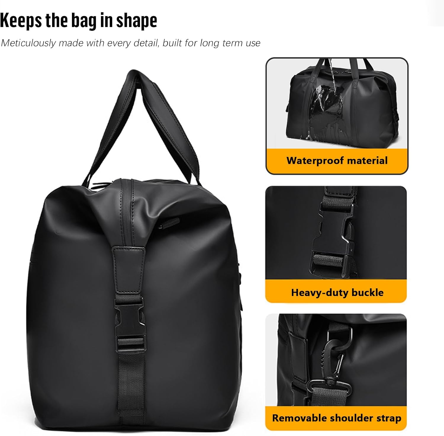 Reisetasche für Ryanair Handgepäck 40x20x25, Wasserdichtes PU Leder Reise Tasche mit Schulterriemen – Bild 5